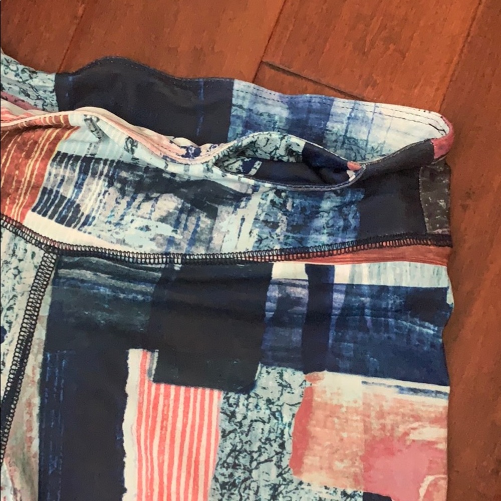 Anthropologie “Brushed Plaid” Athletic Capris - Picture 2 of 4
